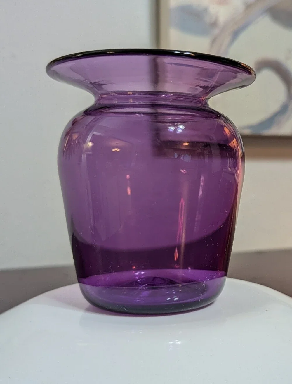 Vintage 1996 David Wilson USA Art Glass Hand Blown Vase 4